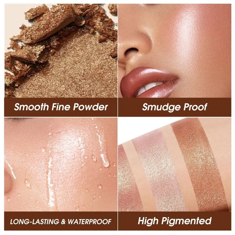

5 Colors Highlight Palette Natural Brightening Easy To Color Contour Grooming Palette Long Lasting Waterproof Makeup Tool