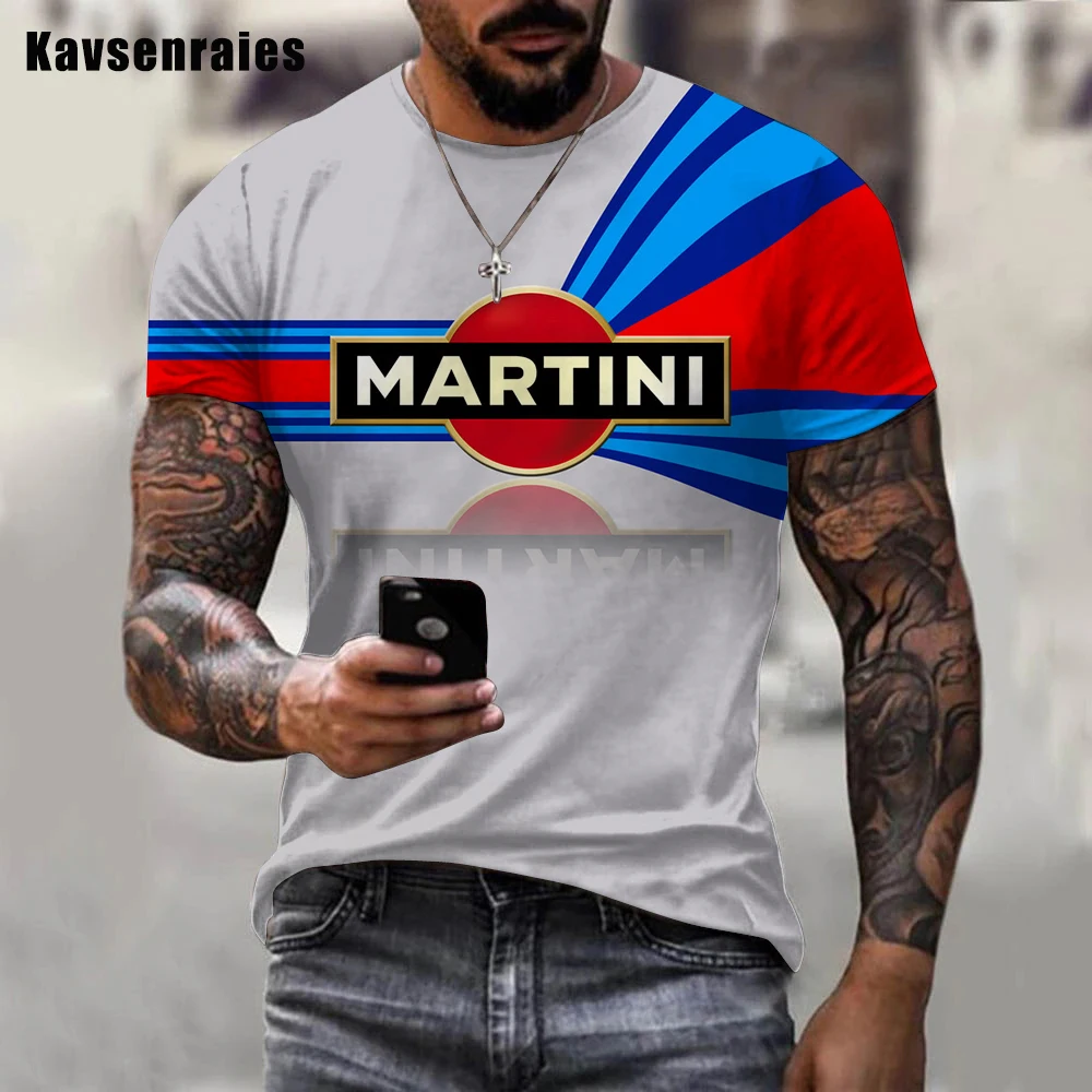 Men\'s and Women\'s Martini Racing 3D Printed T-shirts, Breathable Short Sleeved T-shirts, Soft and Comfortable, Fashionable, Nove