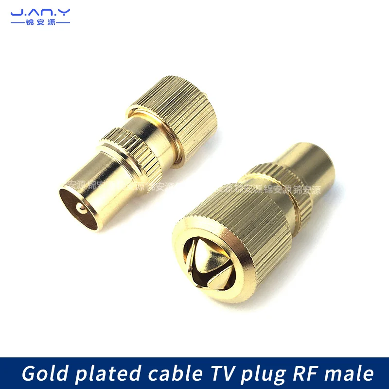 

1 piece All-copper gold-plated 9.5TV male cable TV antenna connector RF RF coaxial closed line solder-free bamboo joint