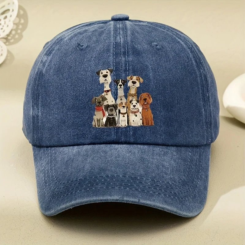 

A Pack of Dogs Creates Printed Hats That Transform Old Dad Hats Into Stylish Retro Baseball Caps for Women, Featuring Soft Tops