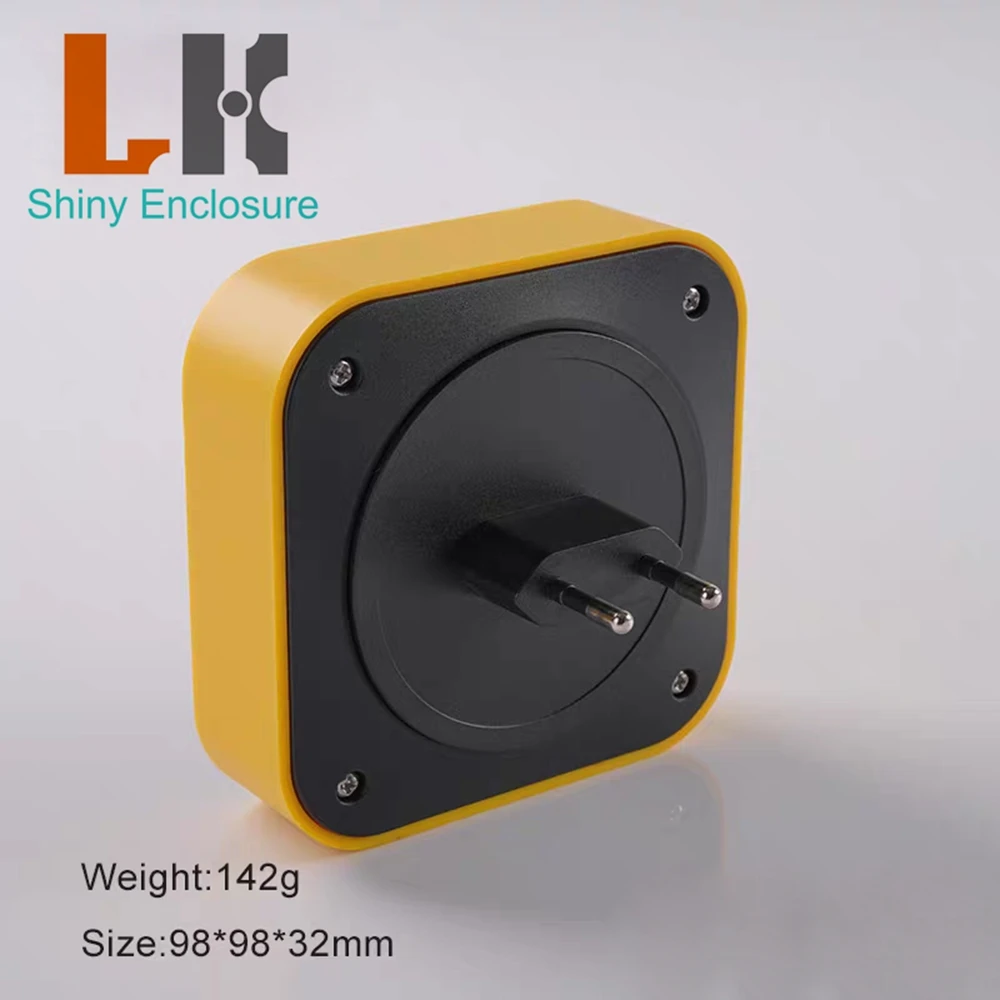 ABS Plastic Junction Box com Plug, DIY Electronic Instrument Enclosure, Custom Plastic Project PCB Box, 98x98x32mm