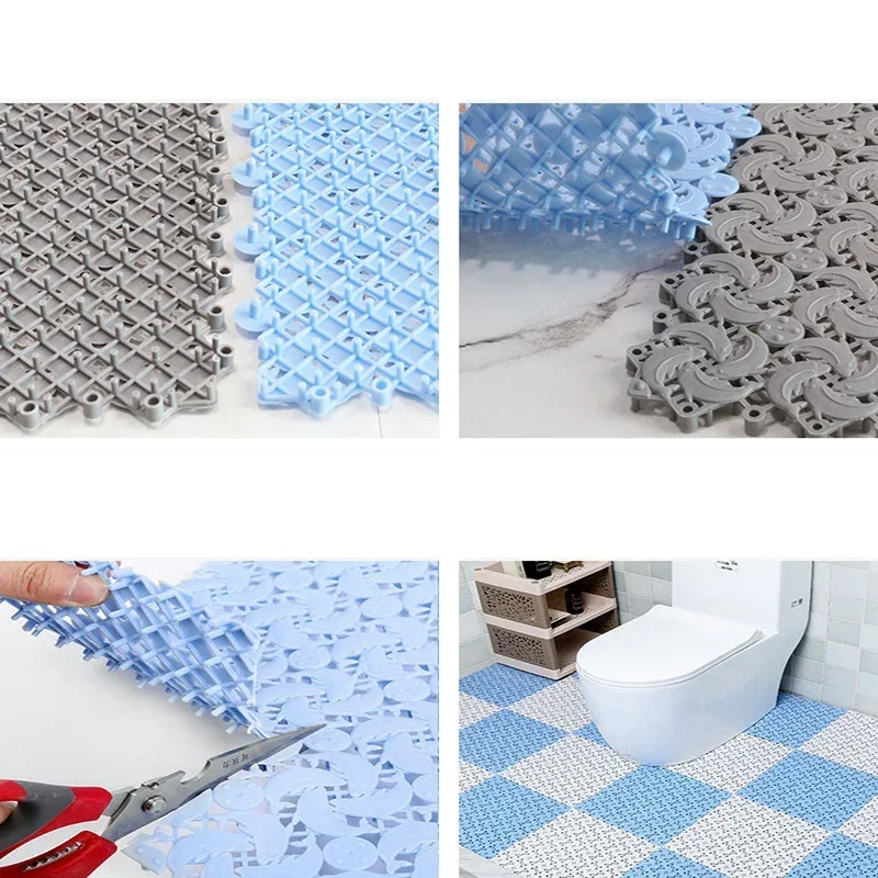 Bath MAT 300X300 มม.ห้องน้ํา Anti-SLIP Splicing MAT พลาสติกผสมชั้นระบายน้ําห้องน้ําพรม multicolor 1pcs