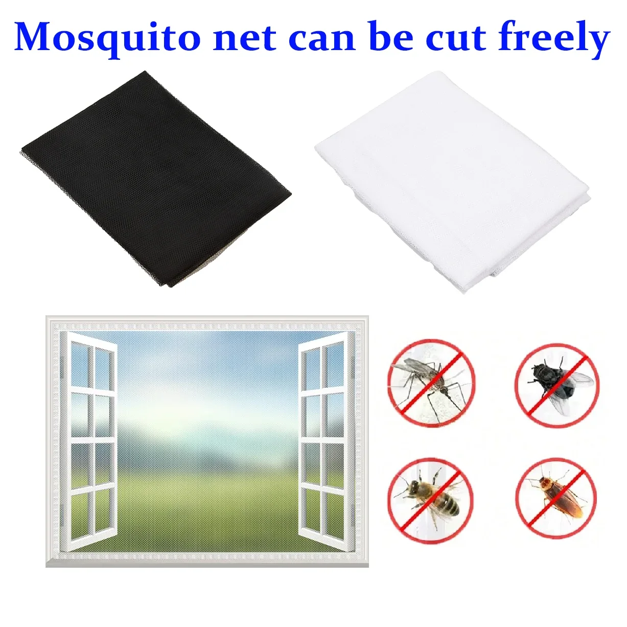 

Anti Mosquito Screen Net DIY Indoor Insect Fly Mosquito Window Net Mesh for Baby Nursery Bedroom Living Room Home Window