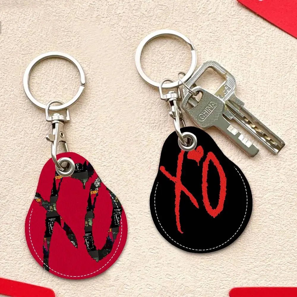 

Репер The Weeknd XO 1 шт. кожаный держатель для карт с кольцом для ключей в форме капли воды чехол для ключей брелок аксессуары для дверных замков