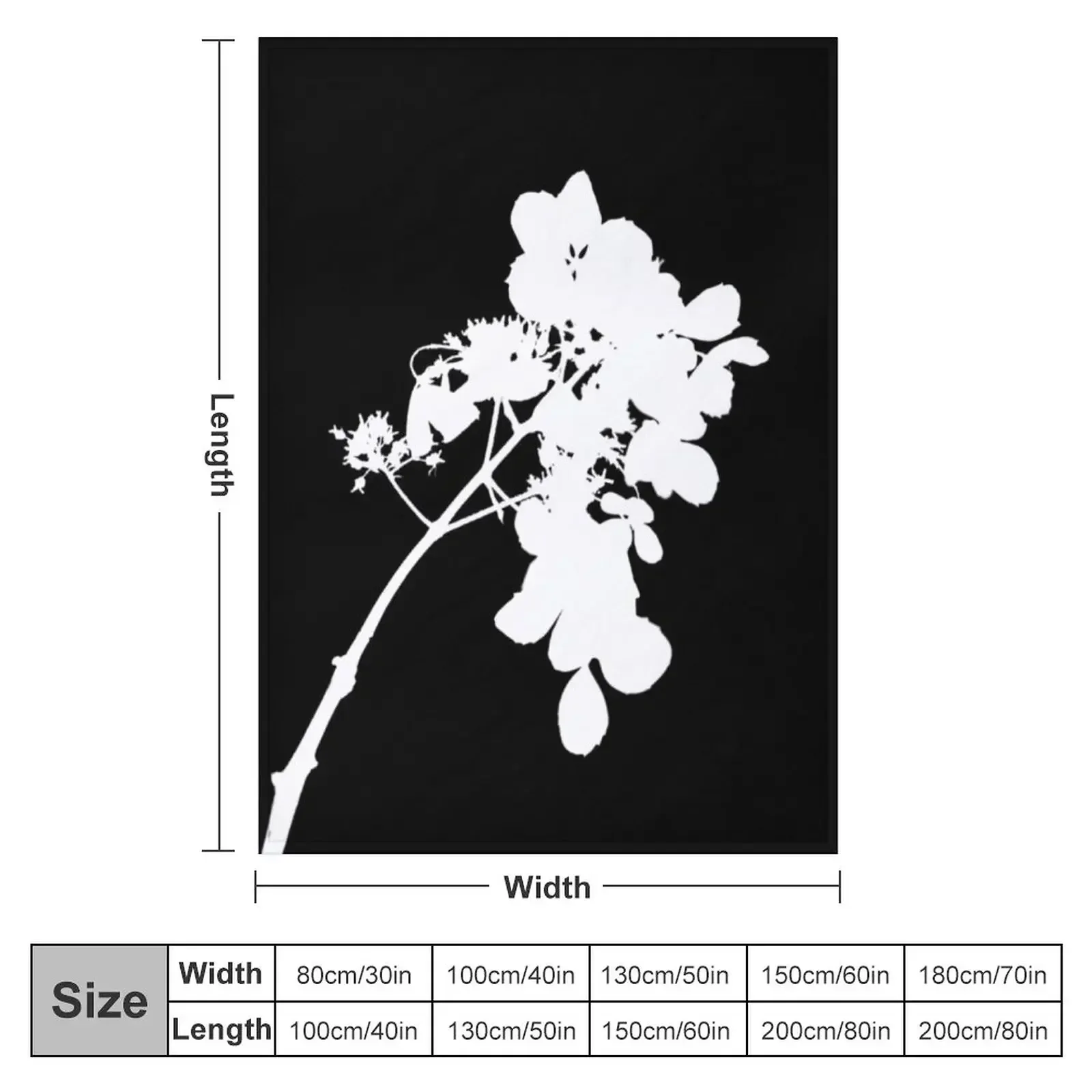 Flower Tops Silhouette Black and White Throw Blanket decorative Beautifuls for sofa Bed Fashionable Blankets