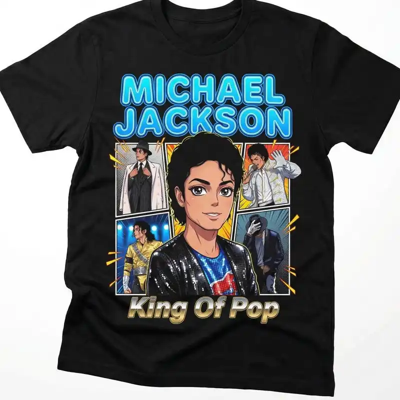 Michael Jackson King Of Pop Shirt Vintage Anime Comic Tee Retro Art