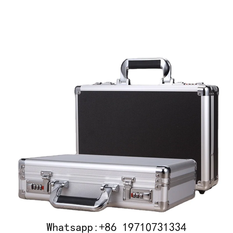 Small portable toolbox Aluminum alloy waterproof household file case hardware instrument box storage box with lock organizer