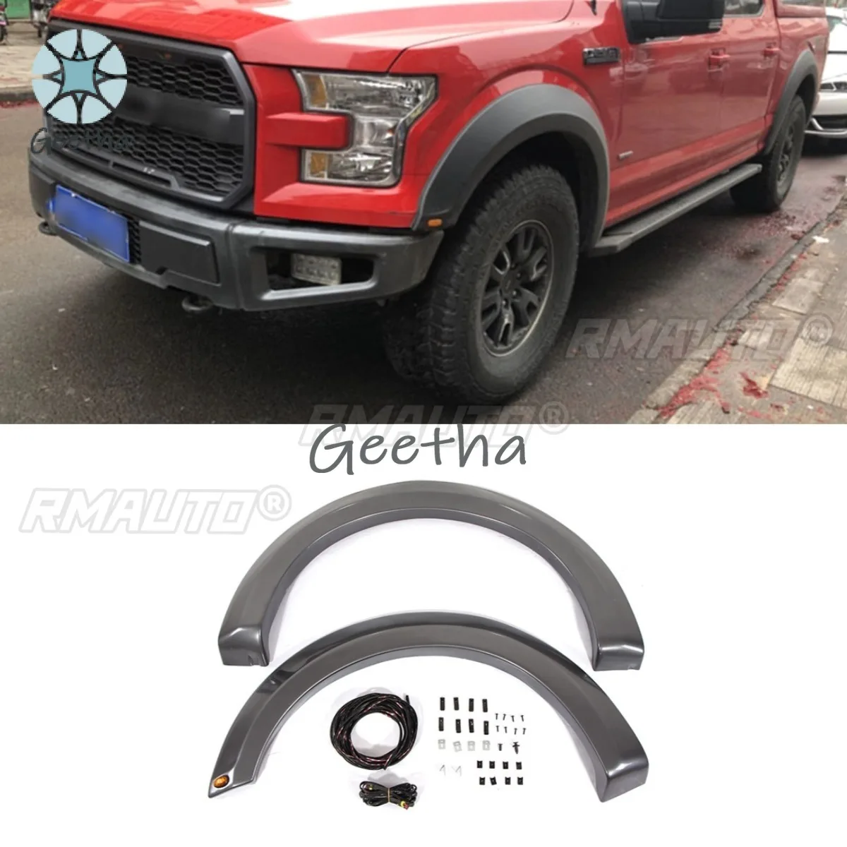 

Car Rear Wheel Eyebrow for Ford F150 2015-2017 Body Kit Trim Molding Exterior Car Accessories