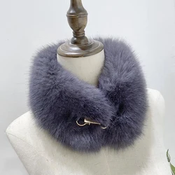 Women Faux Fox Fur Collar Shawl Furry Fur Collar For Winter Coat Hood Decor Fake Scarf Parkas Coat Collar Scarves