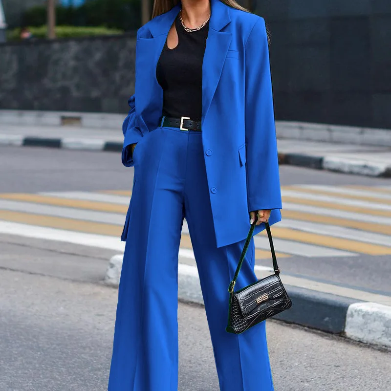 Fashion Women's Suit 2025 Autumn and Winter New Item Solid Color Long Sleeved Women's Casual Two-piece Set