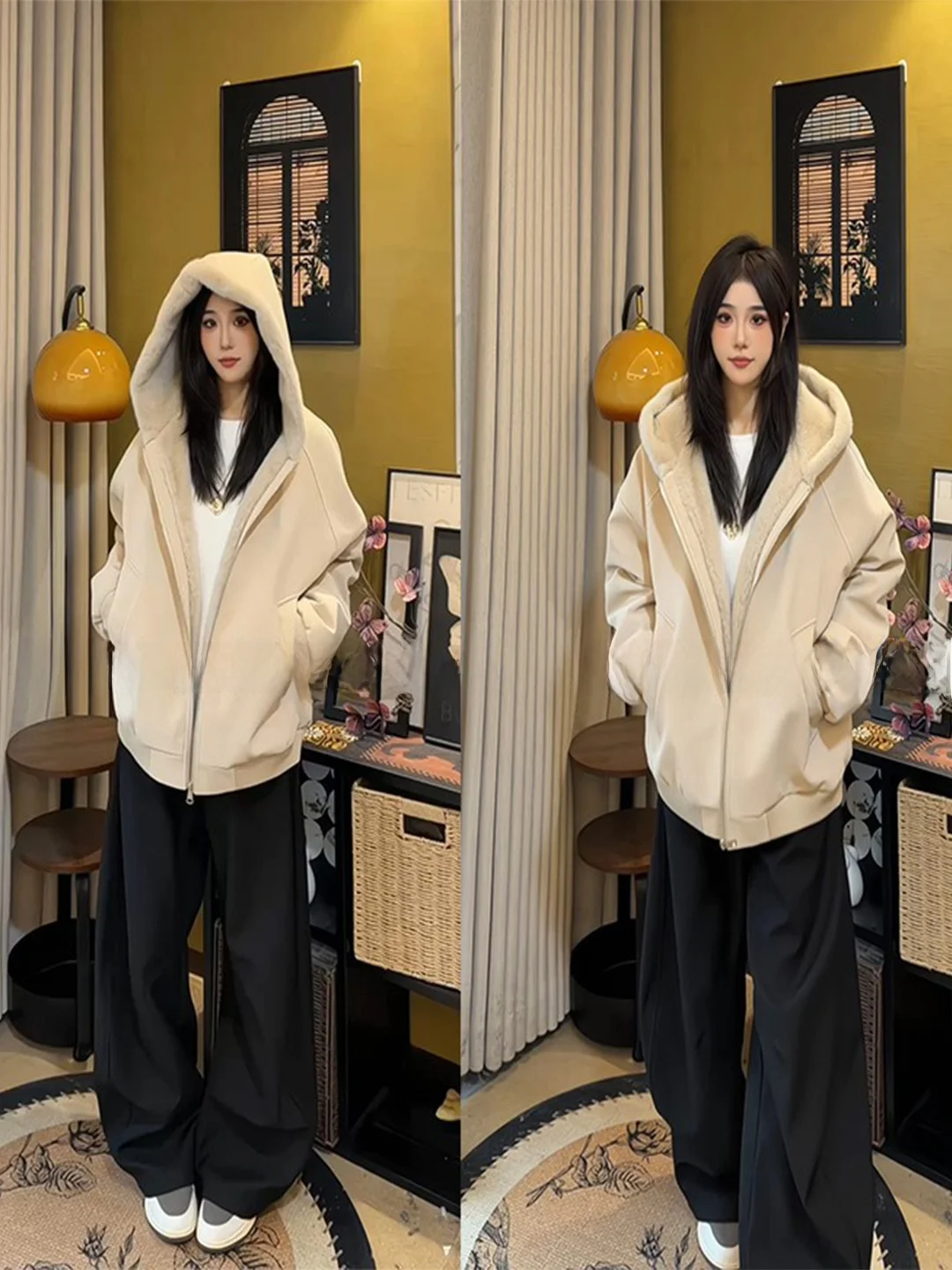 

Мужская зимняя утепленная куртка из искусственной кожи с узором личи, на флисовой подкладке, с меховой отделкой, модная, для пар