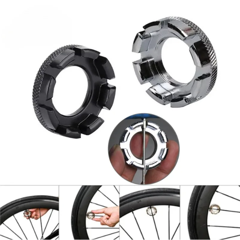 

1PCS Bike Wheel Rim Wrench Mini Adjuster Spanner 8 Way Groove Bicycle Spoke Tension Wrench Bike Demolition Axis Repair Tools