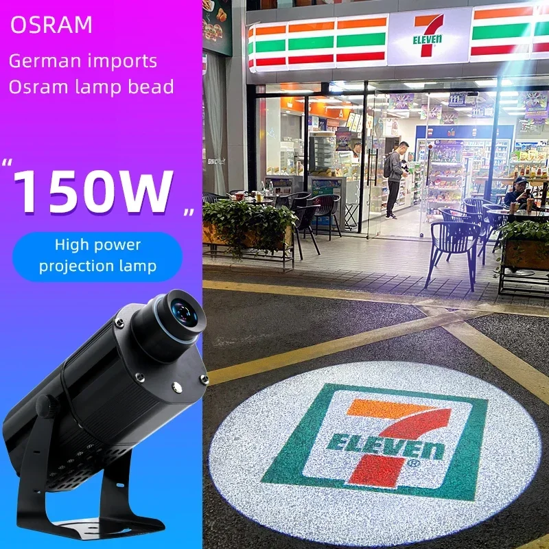 Yufan New Product 150W High Power Outdoor Waterproof IP67 Black LED Building Advertising Display Lights Logo GOBO Projector