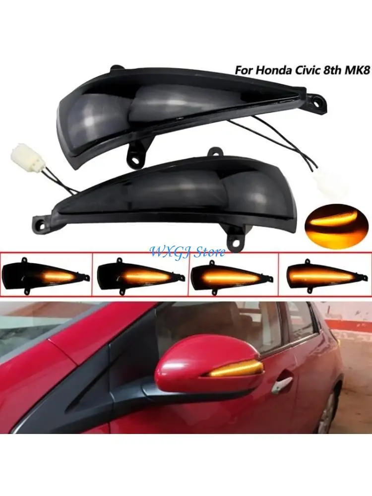 

37JE LED Dynamic Side Marker Sequential Flowing Water Turn Light Compatible for Civic Hatchback