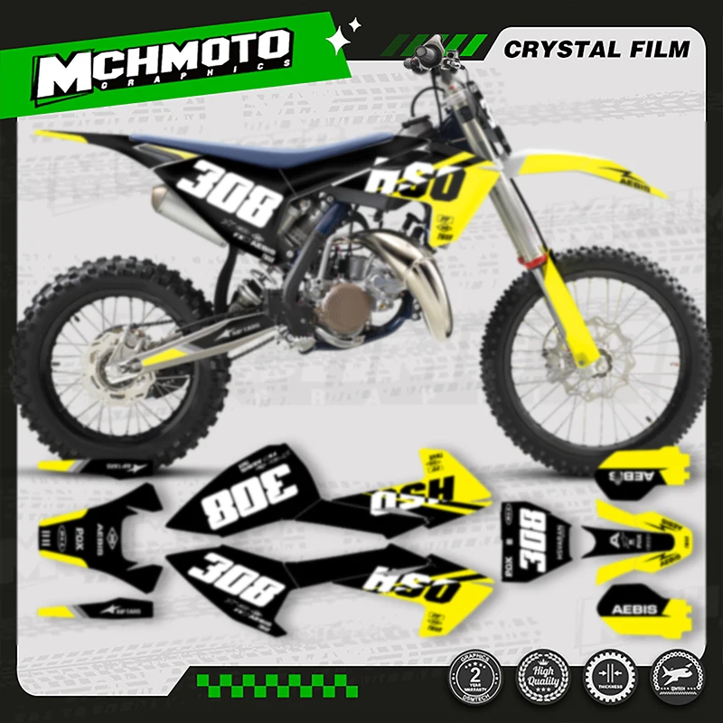 

MCHMFG Custom Team Grafische Achtergronden Decal Stickers Kit Voor For Husqvarna 2023 2022 2021 2020 2019 2018 TC85 009