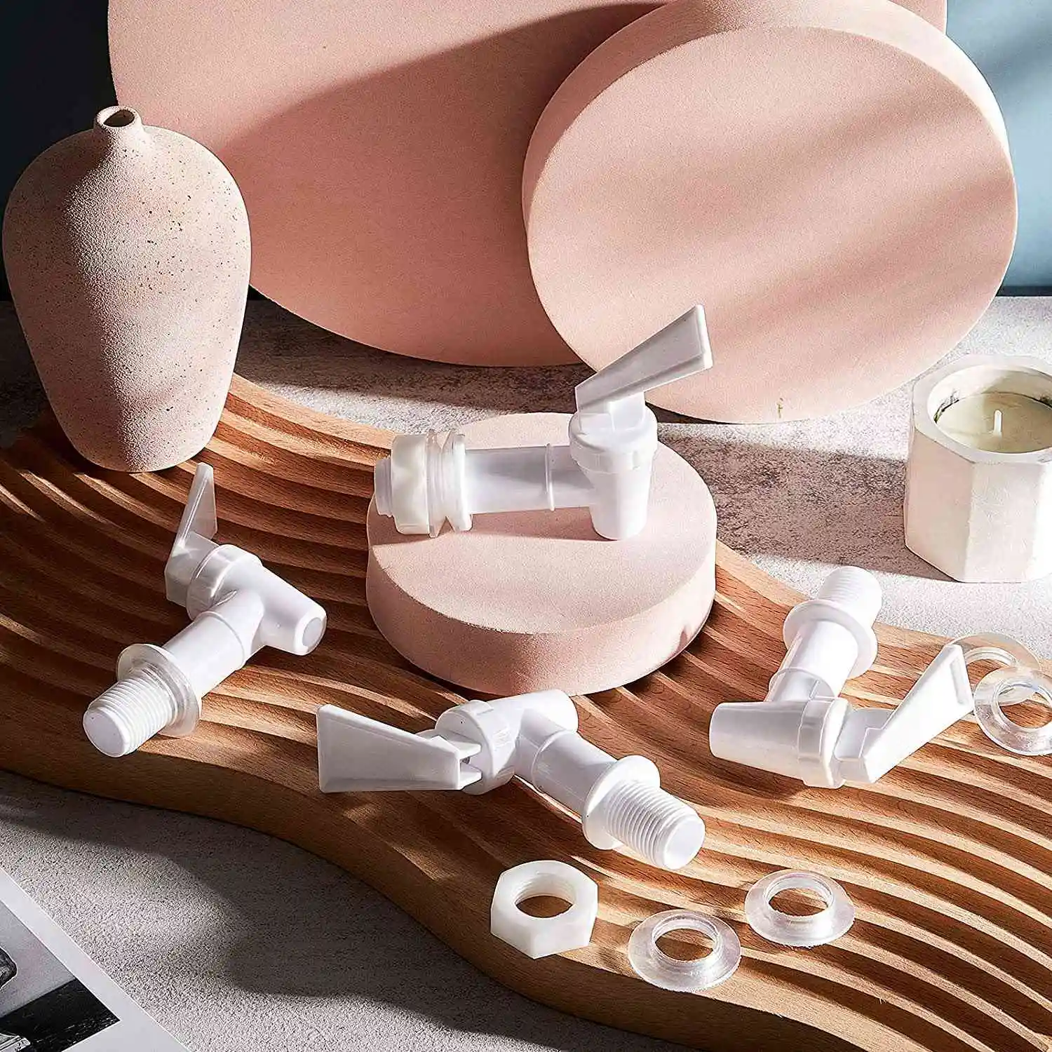 4 قطع بديلة لزجاجة المياه لصنبور التبريد، مجموعة صنبور الموزع، موزع مشروبات المياه القابل لإعادة الاستخدام B