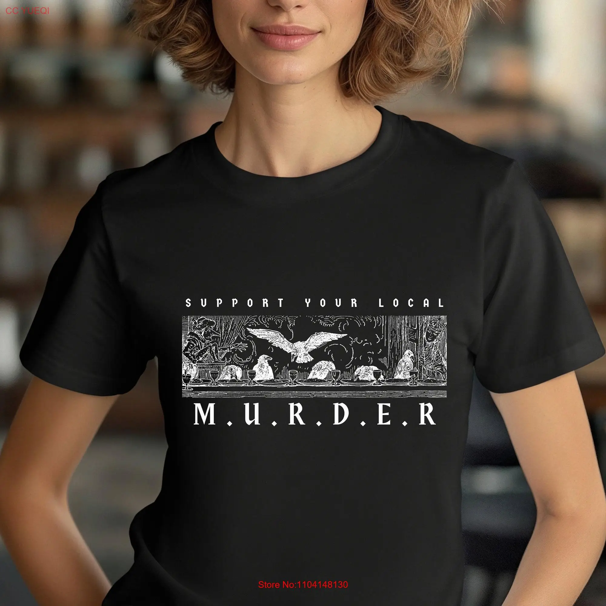 Support your local murder crow T Shirt Raven s for Bird Lovers Crows and Ravens Birdwatching long or short sleeves