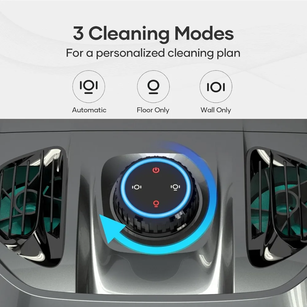 Cordless robot pool cleaner, WavePath navigation, wall climbing, four motors, 150 minutes running time