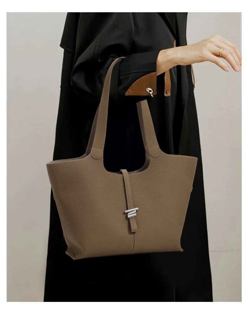 Vielseitige Echtleder-Tasche für Damen, 2026 Neue Handtasche aus Rindsleder der Ersten Schicht, Windspiel-Handtasche, Schultertasche mit Großer Kapazität – Detail 3