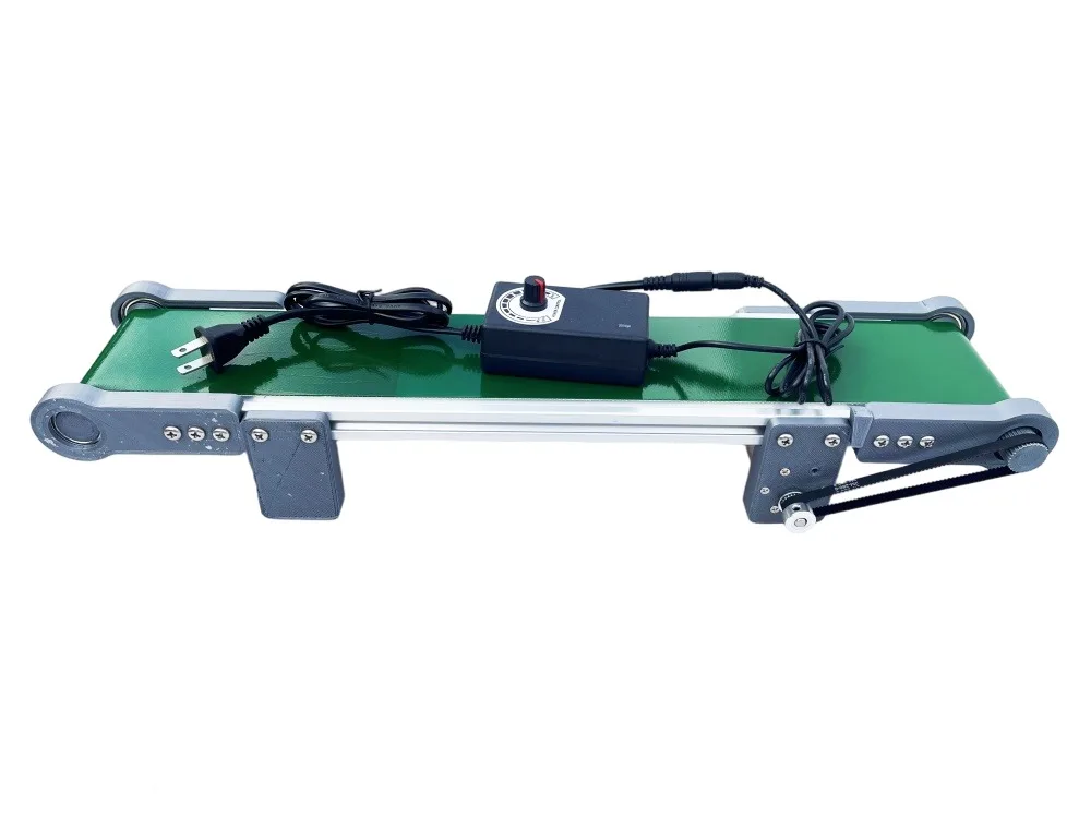 DC 12V Electric Lab Conveyor Belt, Speed 0-116RPM Adjustable for Elevator Model/Friction Test/Production Line