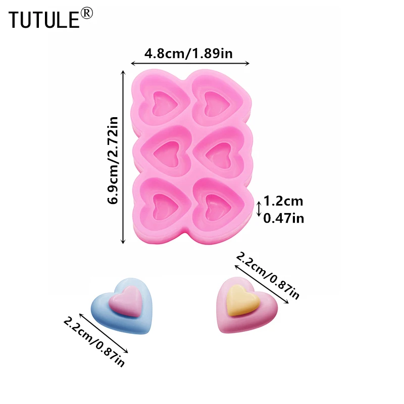 Double-Layered Heart-Shaped Five-Pointed Star Silicone Mold for DIY Jewelry Earrings Epoxy Resin Accessories