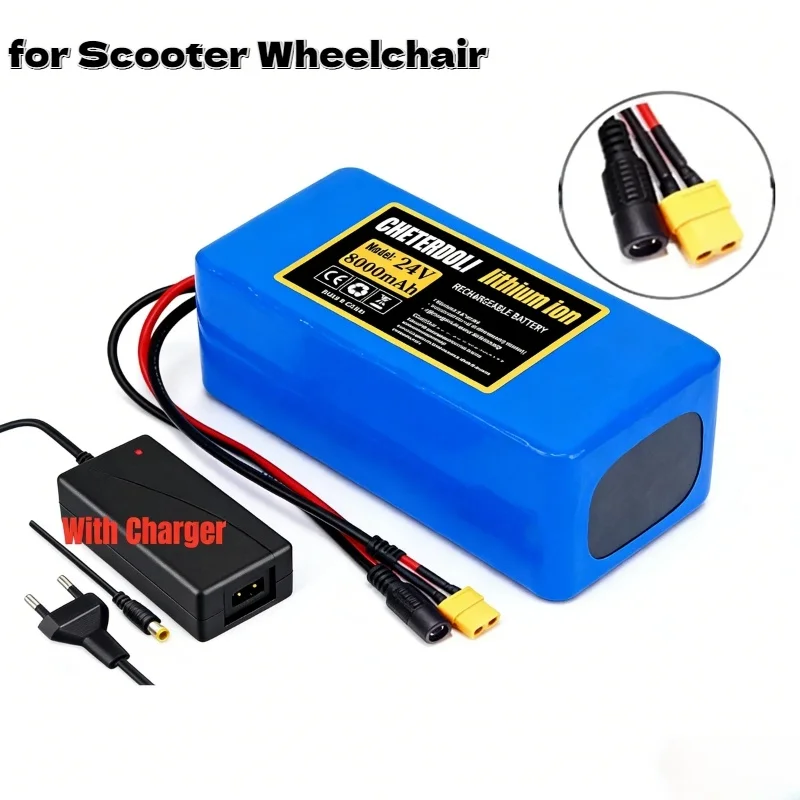 

24V 8000mAh 7S3P Rechargeable Battery Pack Strong Endurance Fast Charging Stable Power Supply for Scooter Wheelchair