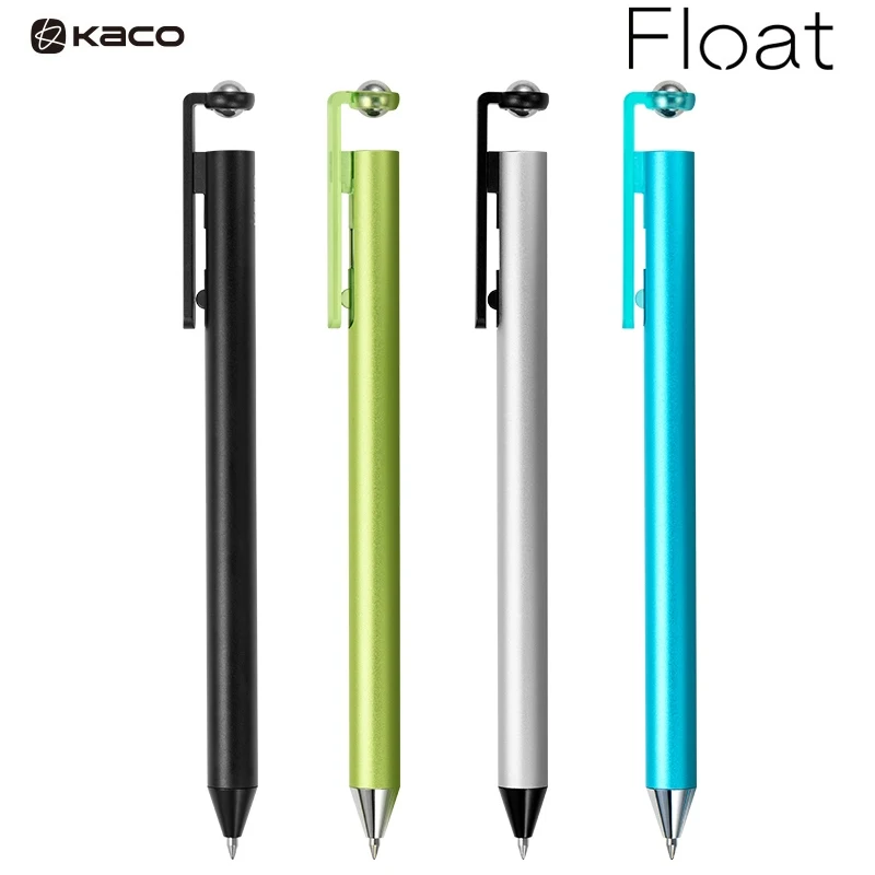 KACO Black Technology Metal Suspension Gel Pen,Floating Aluminum Kawaii 48° Dual-ball Pen Tip Sleek&Stylish Long-Lasting Ink Pen