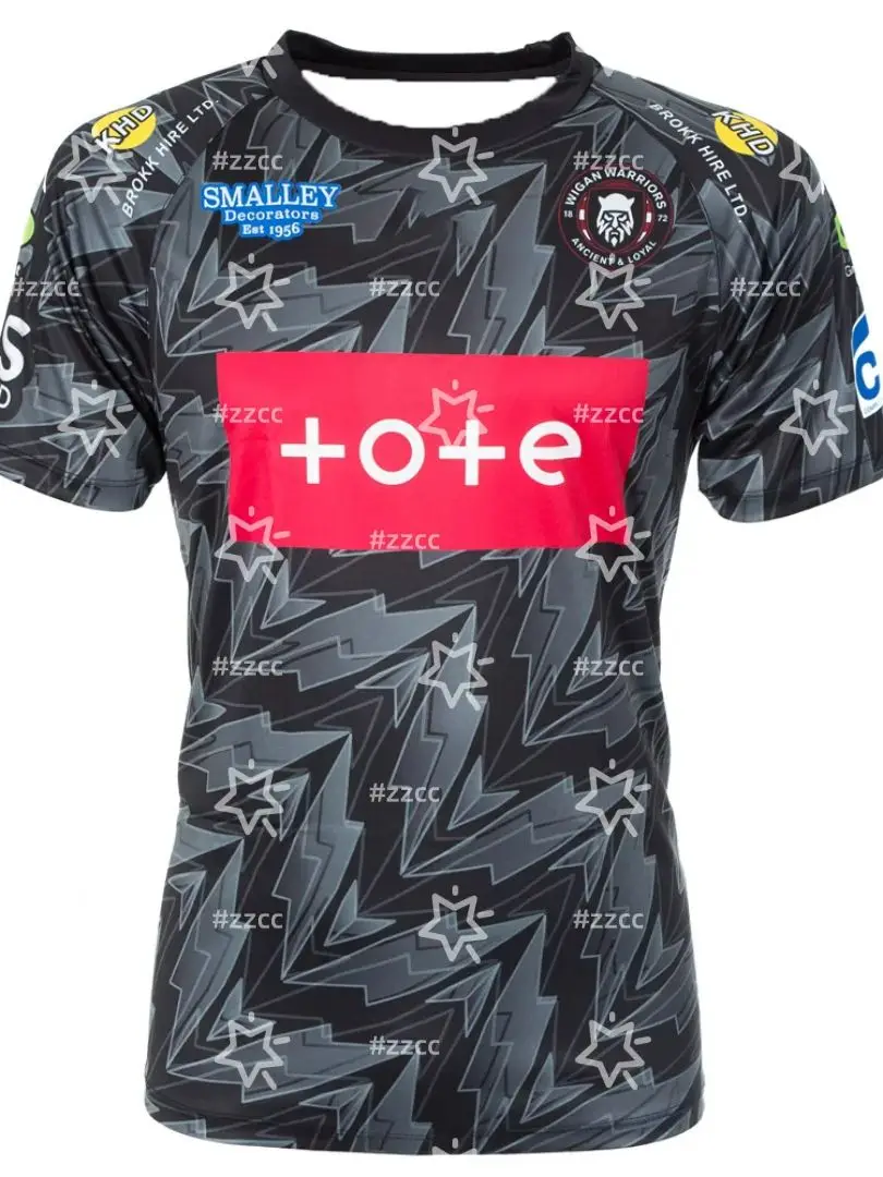 AliExpress NONE Wigan Warriors 2026 AWAY WARM UP T-SHIRT ADULTS Rugby Jersey Spring Sports Dry Quickly Men's T-Shirt Kid's Clothing Tee Woman