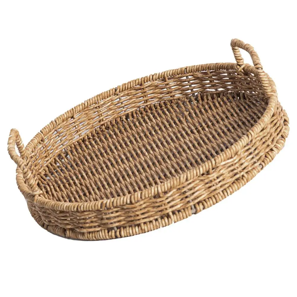 

Rattan Bread Basket Desktop Organizing Woven Simple Storage Baskets Holder Sundries Organizer Kitchen For Coffee Table