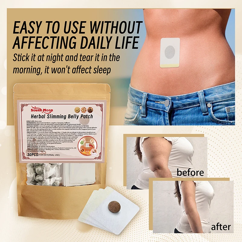 30pcs Belly Slimming Patch Fast Burning Fat Lose Weight Detox Abdominal Navel Sticker Dampness-Evil Removal Improve Stomach