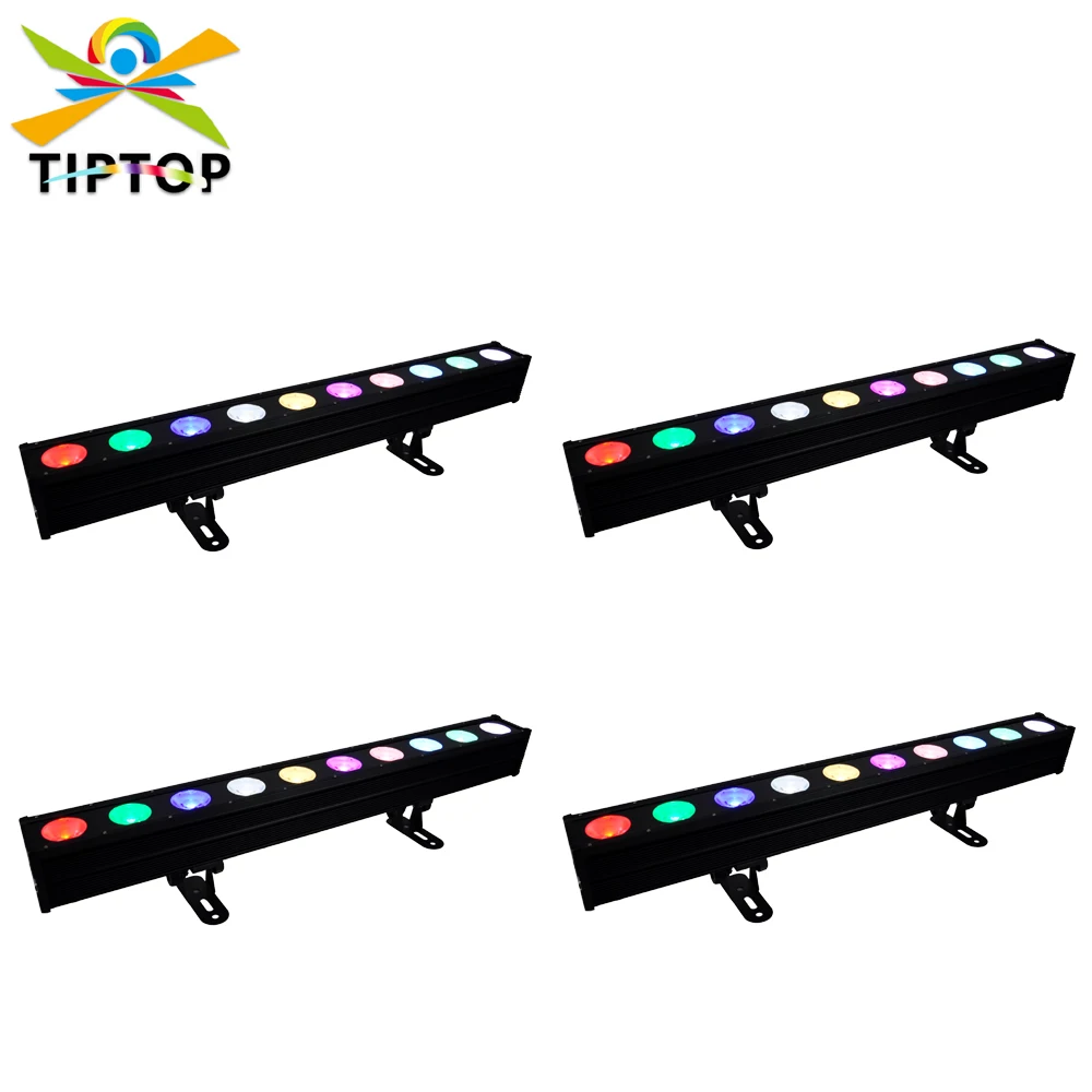 4 Pack LED Stage Wash Light Bar 10x30W COB Dimmable Wall Washer Lights Color Changing DJ Light Bar for Wedding Church Stage