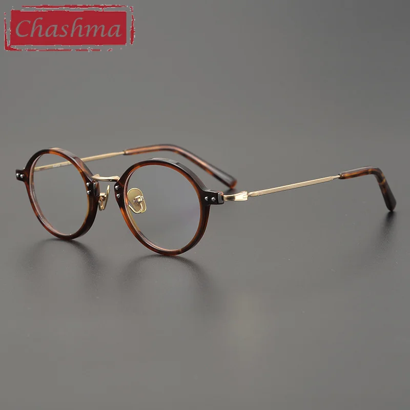 

Chashma Men Prescription Glasses Acetate Round Male Optical Eyewear Fashion Spectacles Frames Top Quality Eyeglass for Women