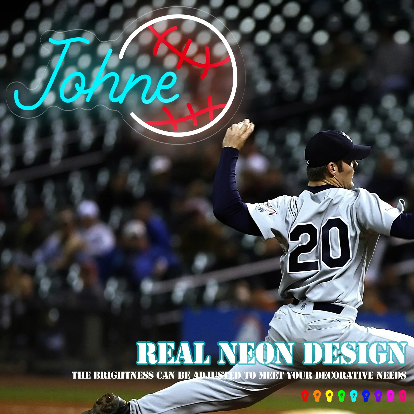 

Product sellpointsPersonalized Design:Create a one-of-a-kind neon sign with your choice of text, font, and color. The possibilit