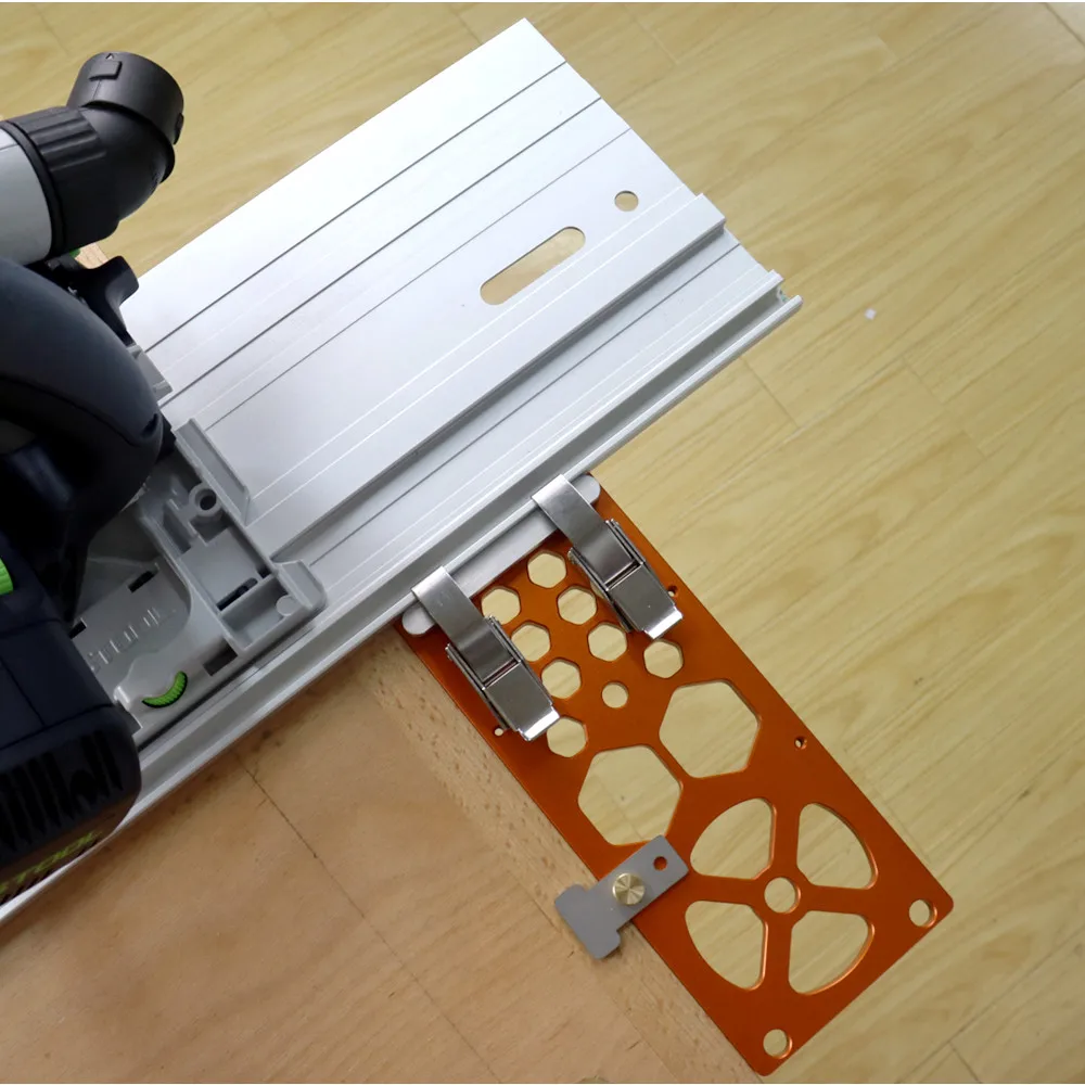 340mm Aluminum Alloy Track Saw Square Guide, 90° Right Angle Circular Saws Square Stop Easy-Attach Design for Accurate Carpentry