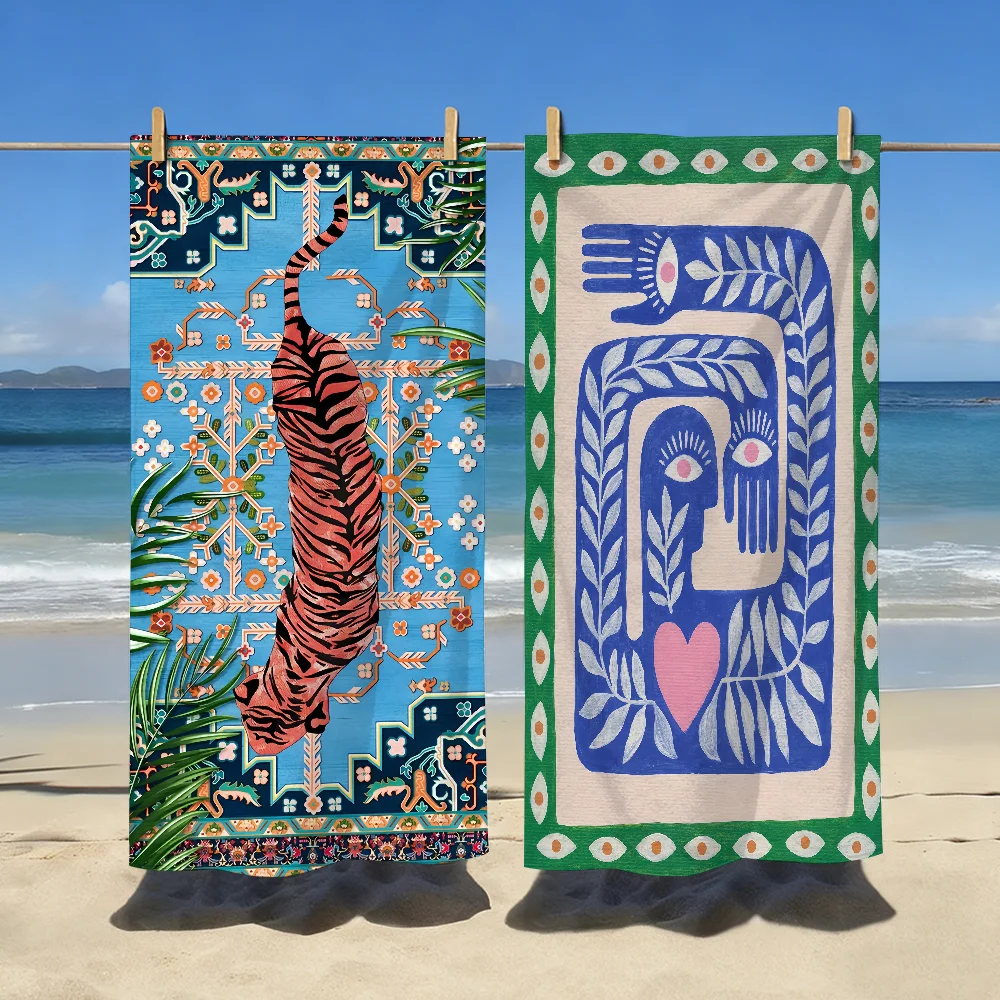 Ancient Egypt-Tiger Leopard Towel Soft Pool Gift For Travel Gym Shower Camping Quick Dry Sports Large Beach Towels