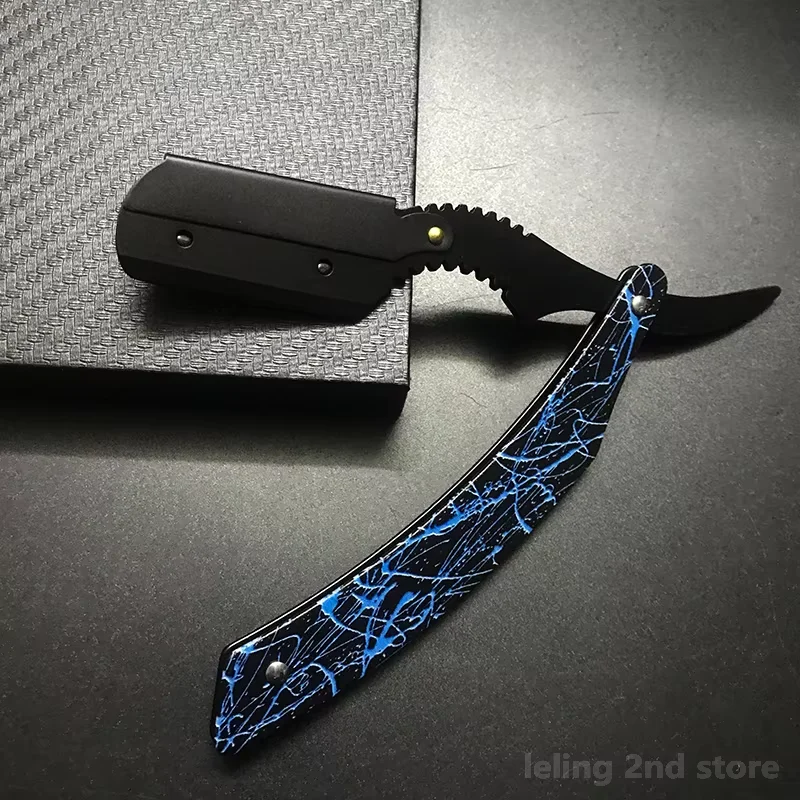 أدوات الحلاقة الرجالية ماكينة حلاقة الشعر العتيقة حافة مستقيمة قابلة للطي سكين الحلاقة للجنسين إزالة الشعر المعدني موضة الحلاقة