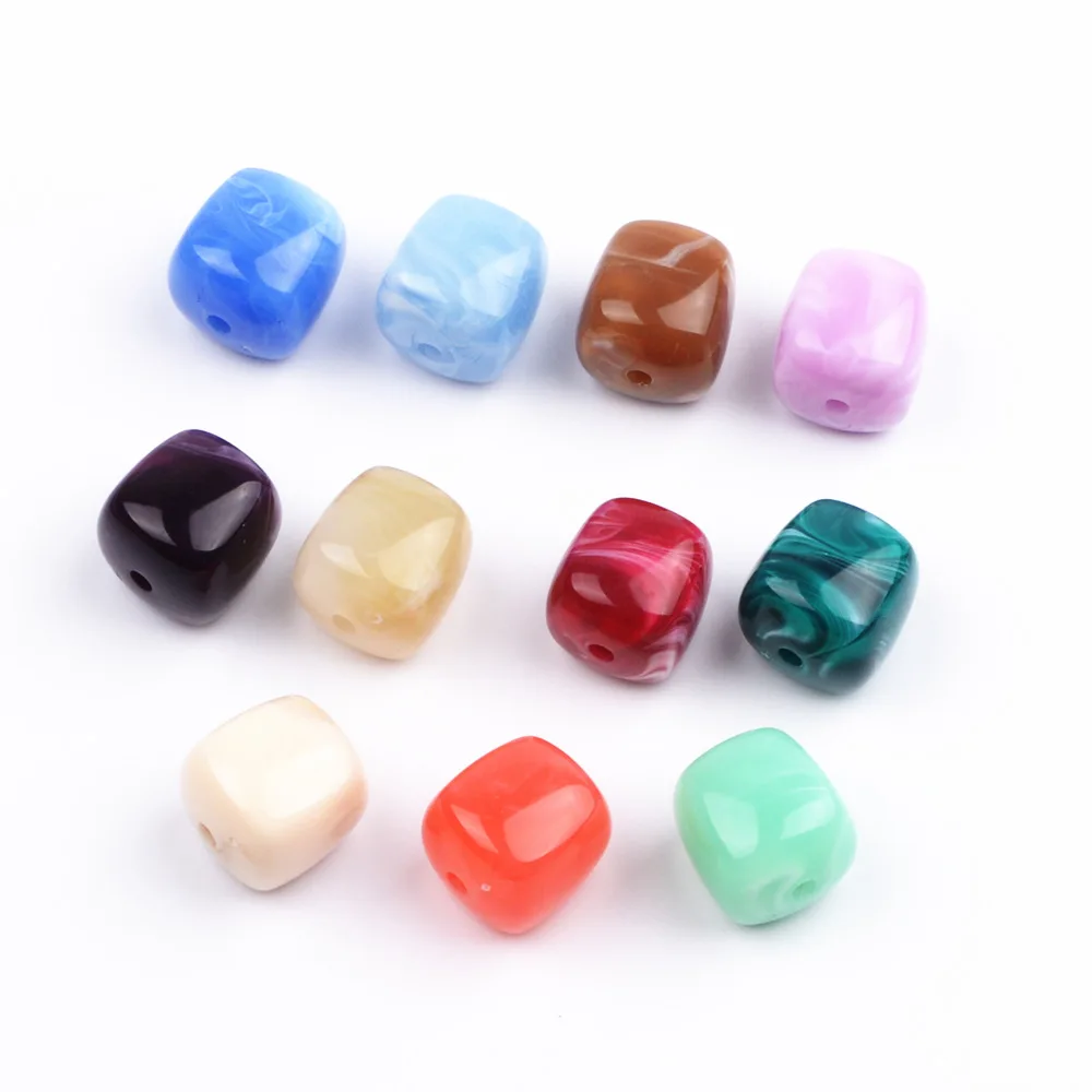10 Pieces 16 * 17mm Square Perforated Acrylic Beads DIY Jewelry Making Necklace, Bracelet, Clothing Accessories Materials