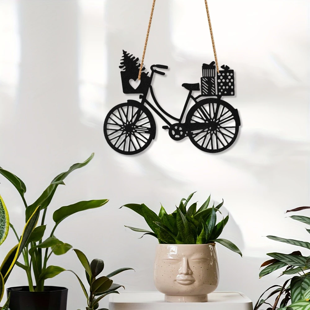 2D 1pc Metal Rustic Wrought Iron Wall Art -Metal Garden Decor with Natural Finish, Perfect for Indoor/Outdoor Hanging