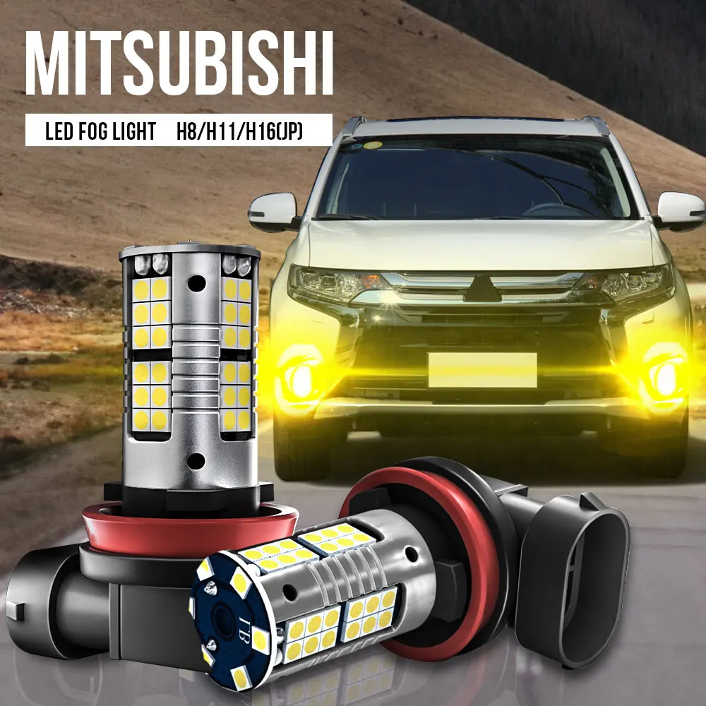 

2pcs H8 H11 H16 Canbus LED Fog Light Blub For Mitsubishi ASX Colt Eclipse Cross Lancer 8 Outlander 2 3 Pajero 4 V80 V93 V97 V98