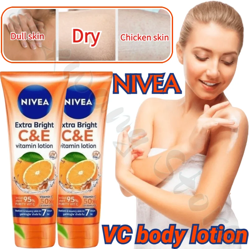 NIVEA 50X Vitamin C&E Citrus VC Deep Nourishing Brightening Hydrating Body Lotion 180g Skin Lightening Cream for Dark Skin