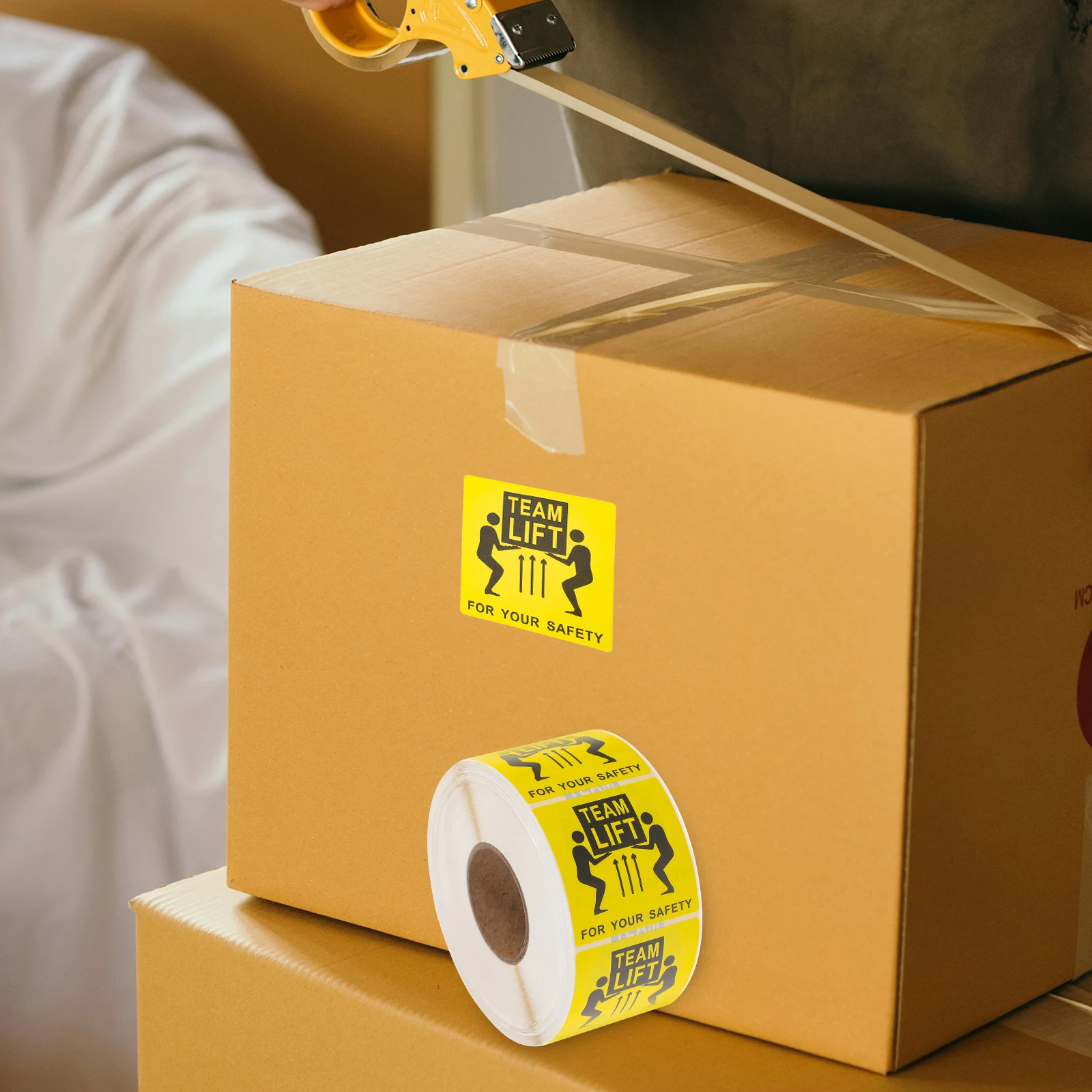 

Heavy Duty Warning Labels for Transport Packaging 100x100mm Team Lift Stickers Caution Signs Shipping Tags