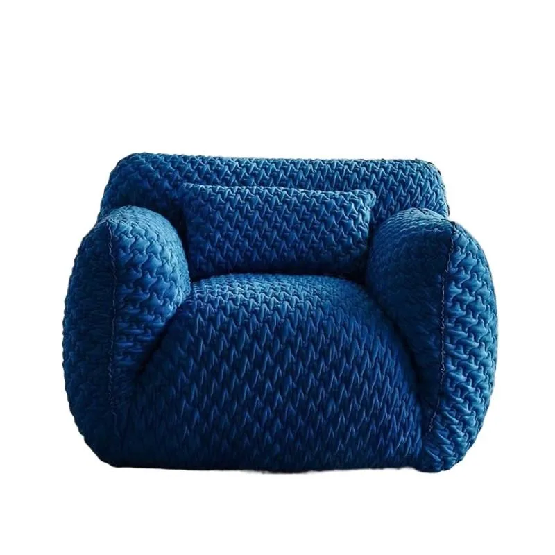 X&D Klein Solid Wood Blue Fat Italian Minimalist High Resilience 3D Sofa Chair Creative Designer Single Sofa Lazy Sofa Chair New