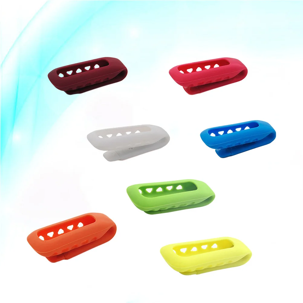 7pc Pedometer Silicone Clips Colorful Replacement Holder For Durable Sports Activity Tracker Clip Belt