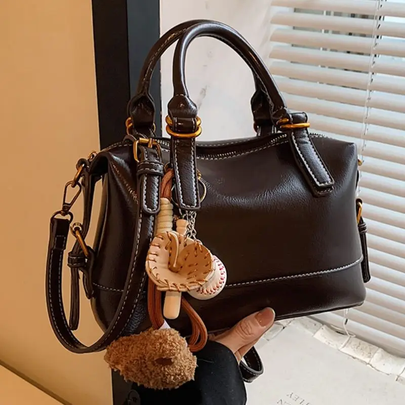 

Сумка в стиле ретро, минималистичный дизайн, женская кожаная сумка на плечо большой вместимости, женская модная элитная роскошная сумка через плечо