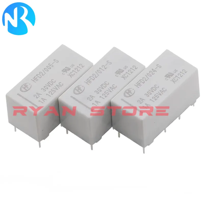 10PCS New Magnetic Relay HFD2 / 005 012 024 S M L2 D 1A 125VAC 8Pin 10Pin HFD2/005-S HFD2-012-S-LS HFD2 024 M HFD2-003-M-L2 DC5V