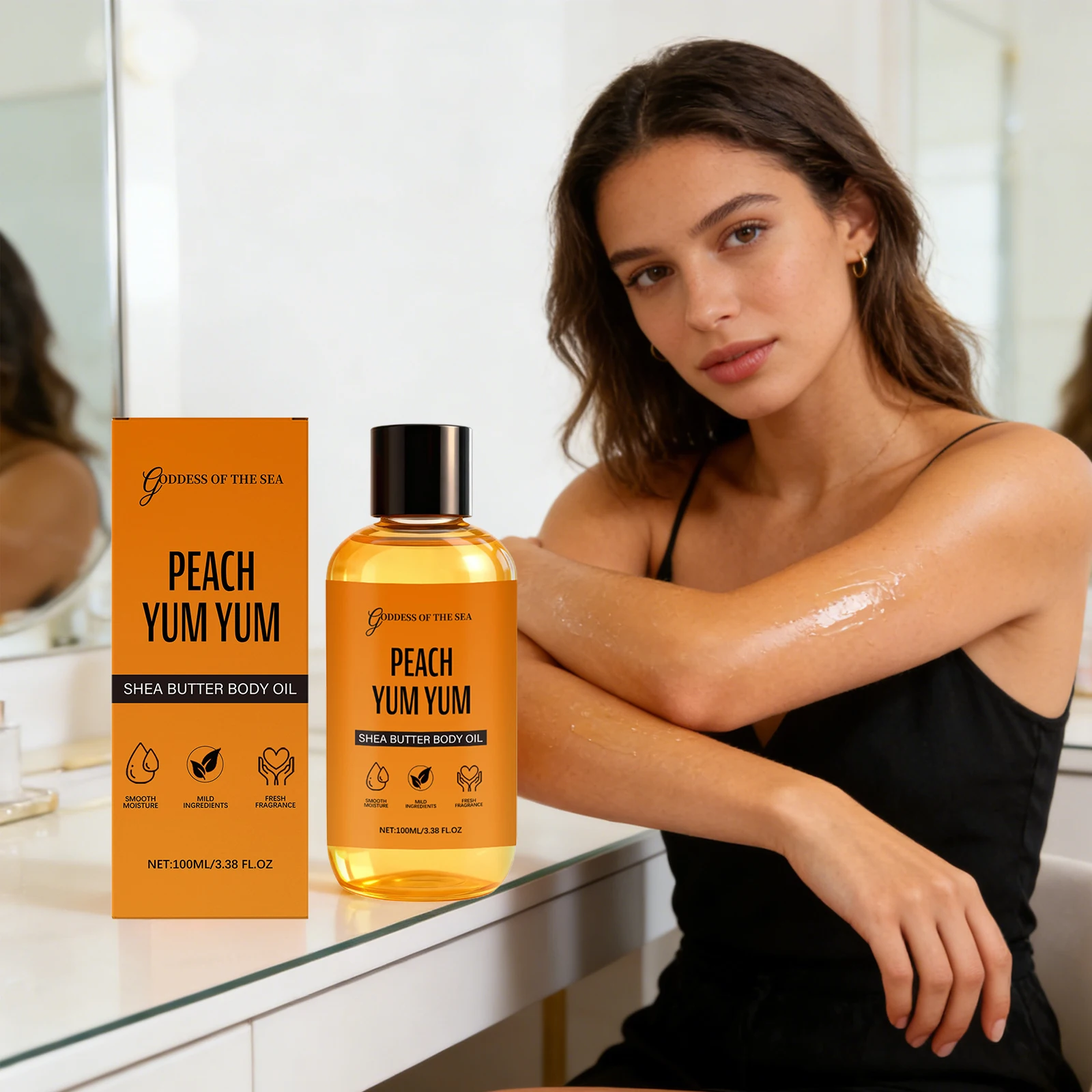 Mantequilla de karité, aceite corporal nutritivo, hidratante, piel seca, ilumina el tono de la piel, repara, mejora la piel rugosa, aceite de masaje corporal calmante