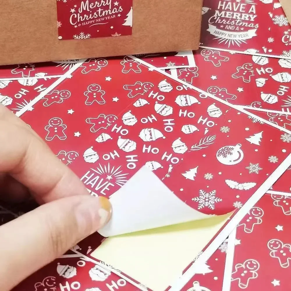 30-90 шт. милые наклейки с Рождеством 3*9 см красный рождественский подарок декоративные уплотнительные наклейки упаковочная коробка этикетка рождественские бирки