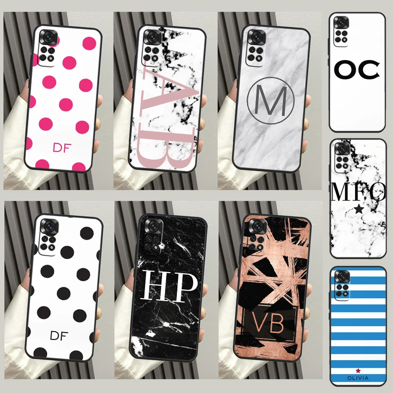 샤오미 레드미 대리석 맞춤형 케이스, 샤오미 레드미 노트 10 프로 노트 11 8 9 12 프로 11S 10S 8T 레드미 10C 12C 9C 9T 커버