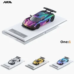 HKM 1:64 Agera ONE high profile electroplated color alloy static model, children's collection, Christmas gift for children.