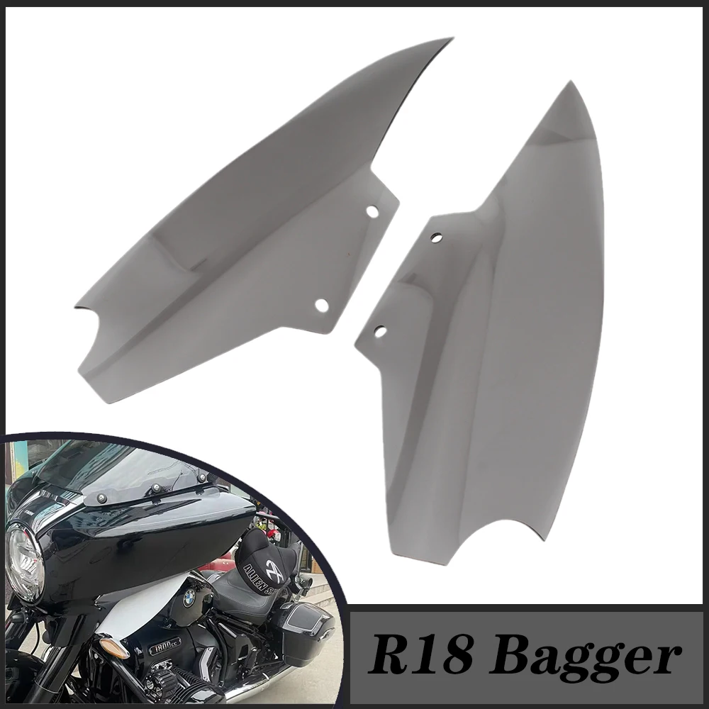 FOR BMW R18 Bagger Motorcycle Upper Fairing Air Deflector Side Wing Windshield Smoked Transparent R18B R 18 R 18B R18Bagger